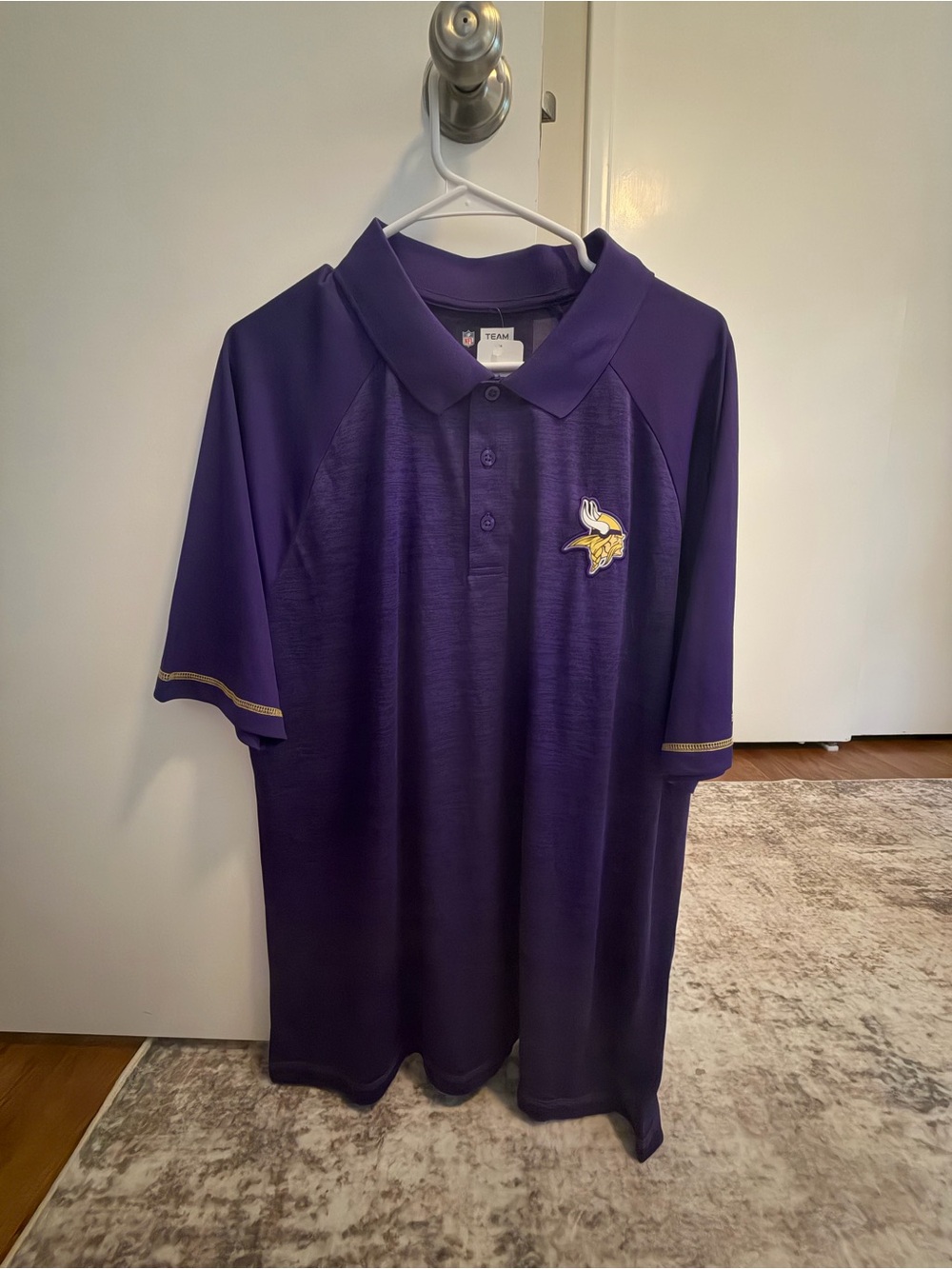 NFL Purple Minnesota Vikings Polo with Team Patch